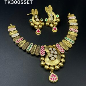 Necklace | Silver | Multicolour Stones | Modern look